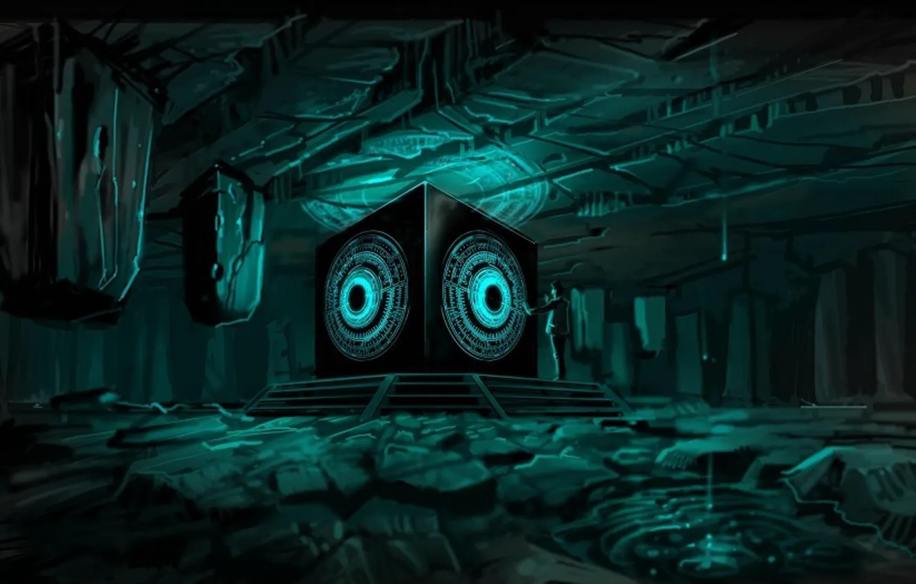 Photo wallpaper art, cube, the sorcerer, Catacombs, another dimension