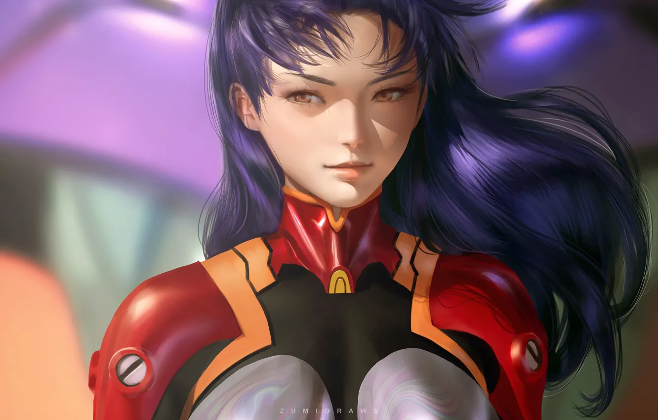 Photo wallpaper girl, Evangelion, Evangelion, Misato Katsuragi