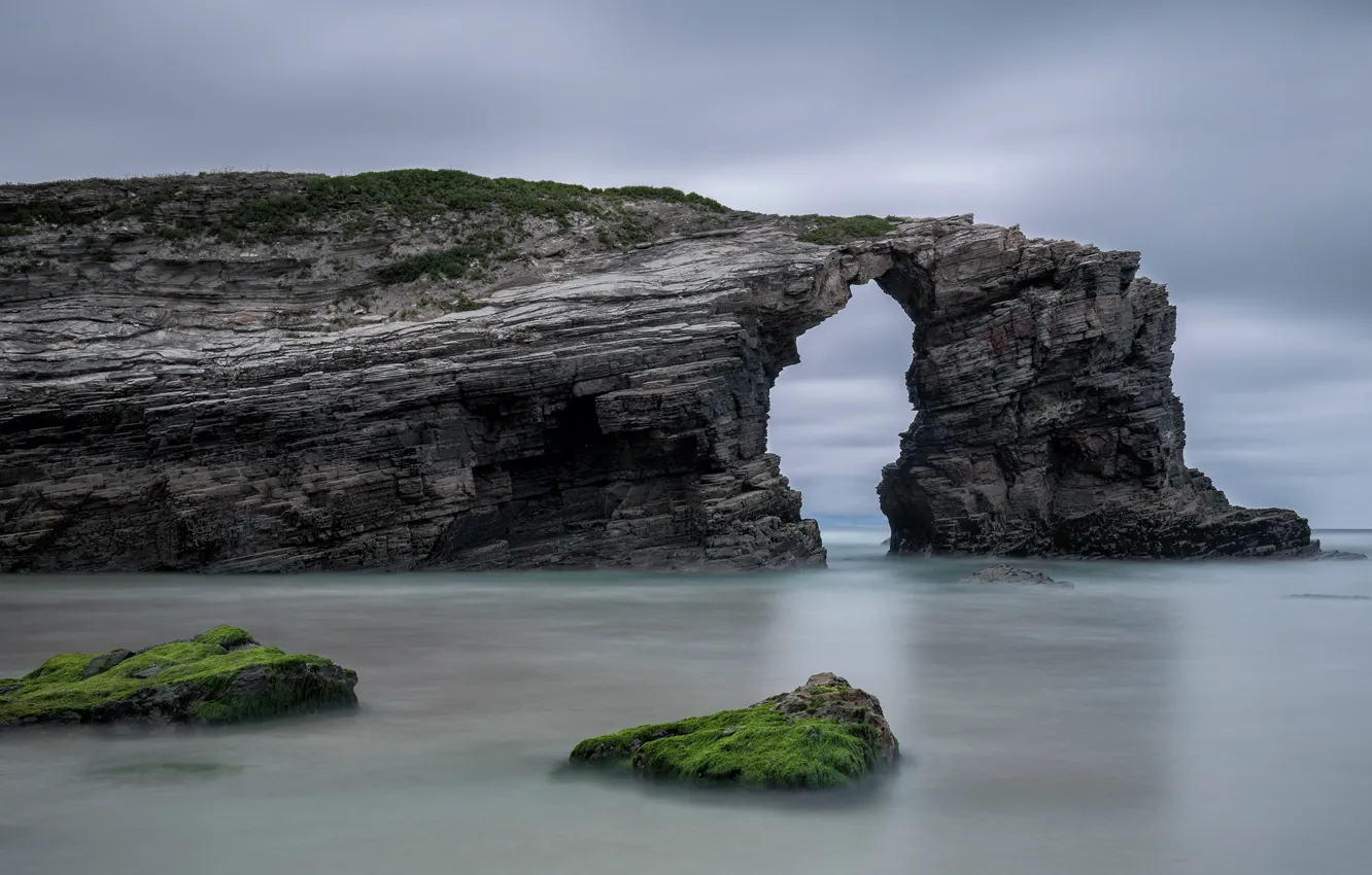 Photo wallpaper sea, rocks, arch
