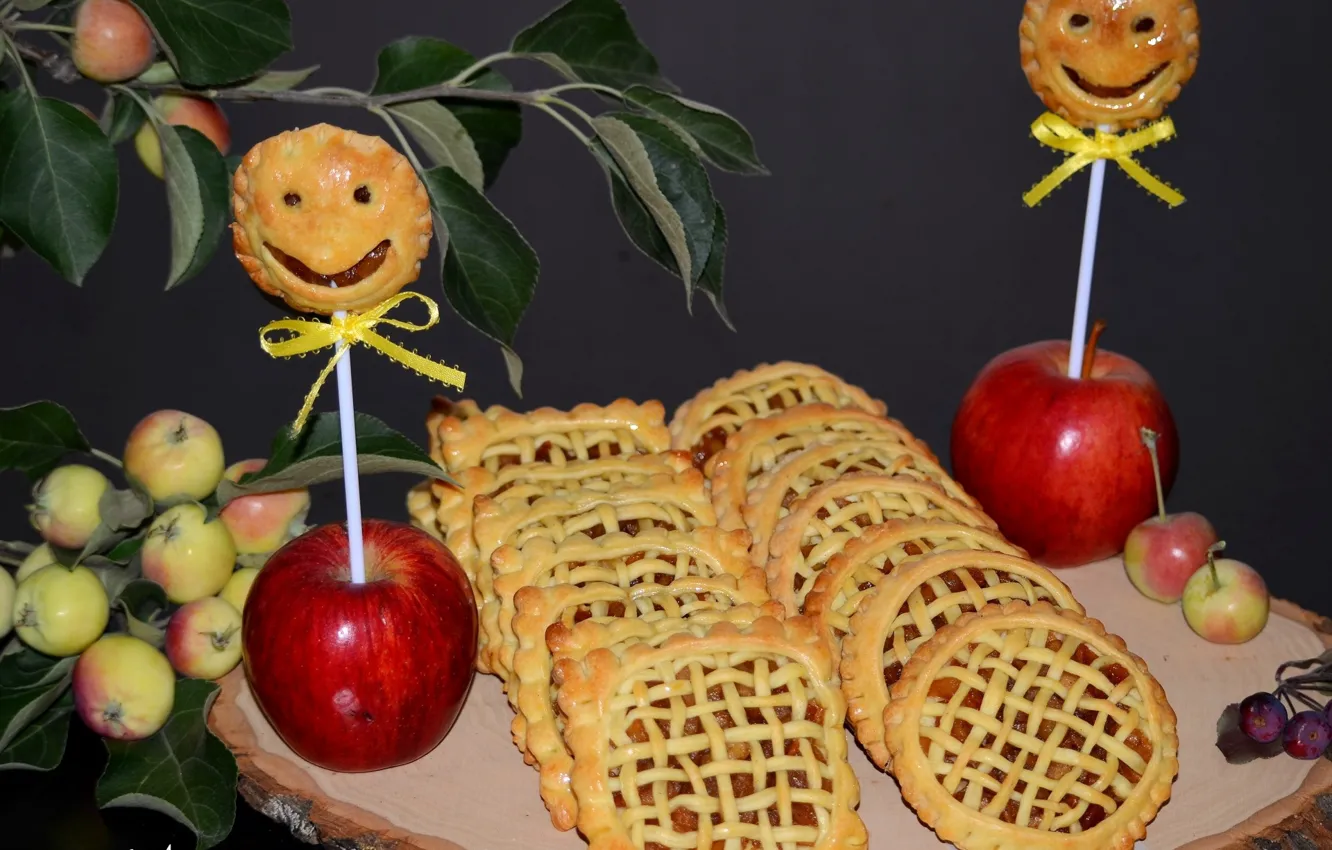 Photo wallpaper cookies, smiley, tea