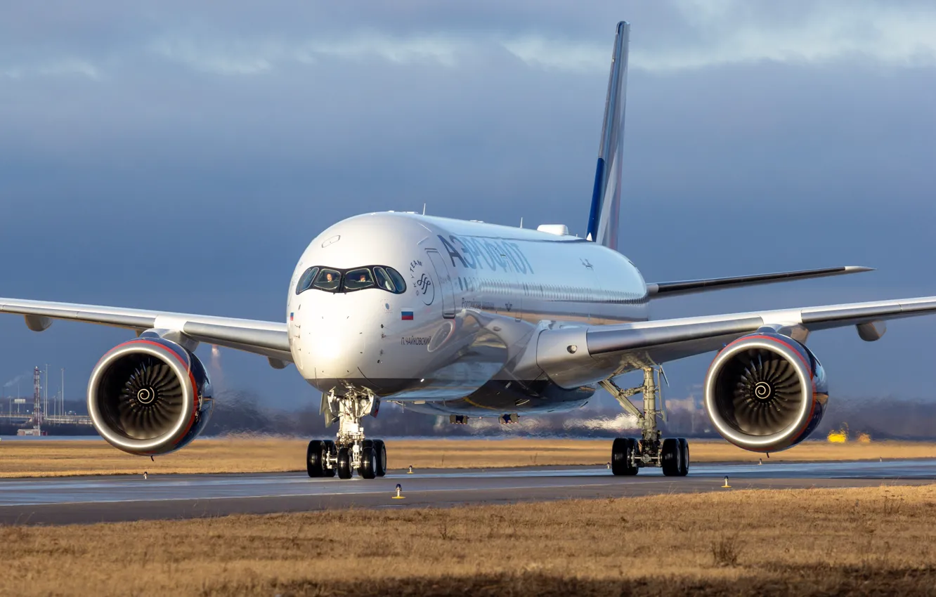 Photo wallpaper the plane, liner, Aeroflot, Airbus, Aeroflot, WFP, Airbus A350-900, Chassis