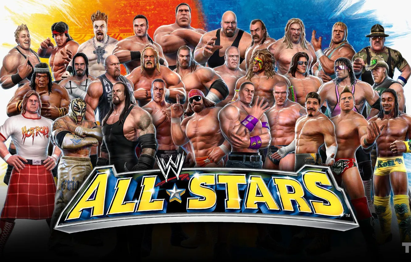 Photo wallpaper WWE, All Stars, the full composition, wrestlers of all time