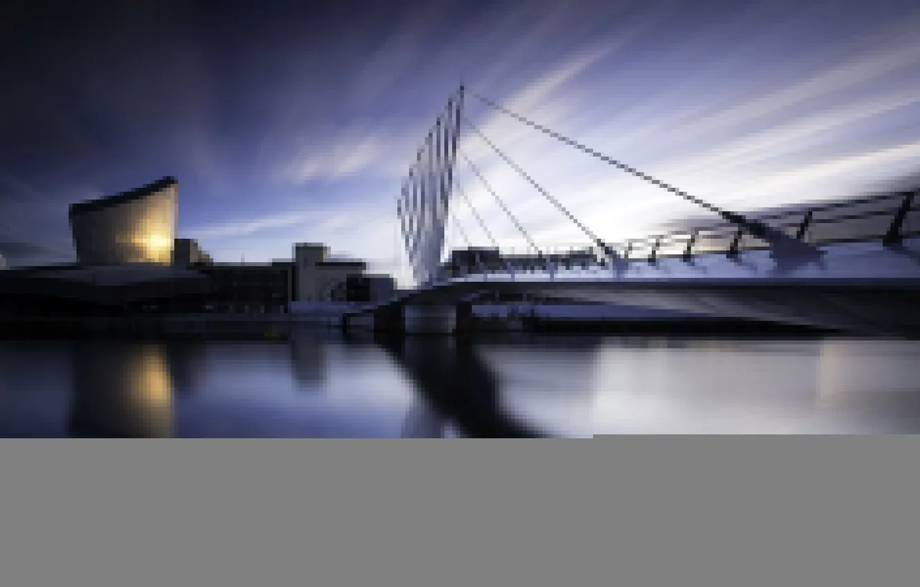 Photo wallpaper bridge, the city, Salford