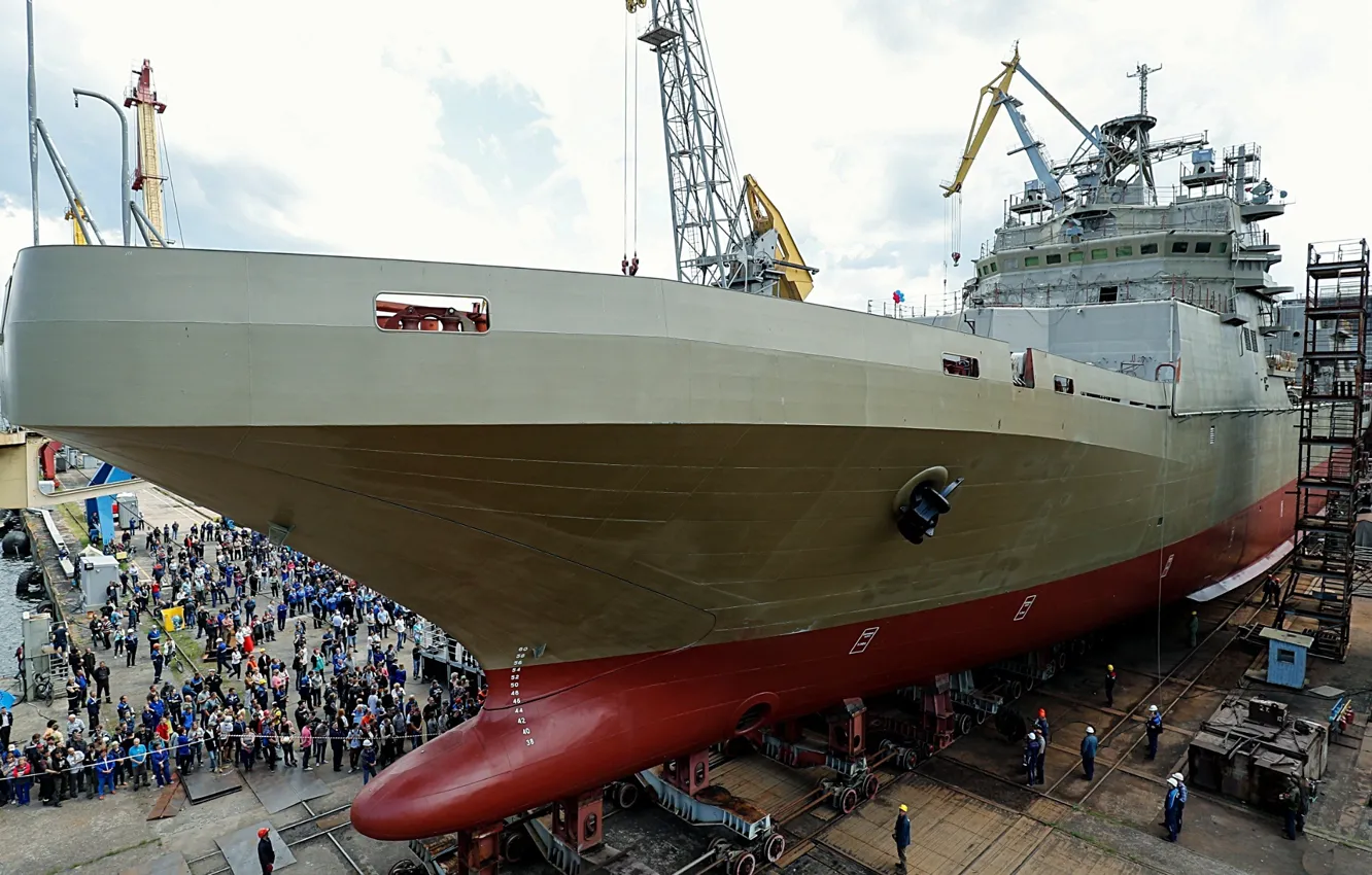 Photo wallpaper ship, large, landing, In the dock
