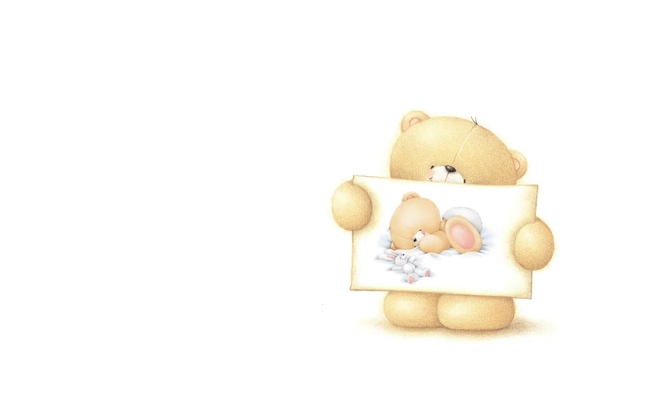 Photo wallpaper mood, baby, art, bear, congratulations, postcard, children's, Forever Friends Deckchair bear