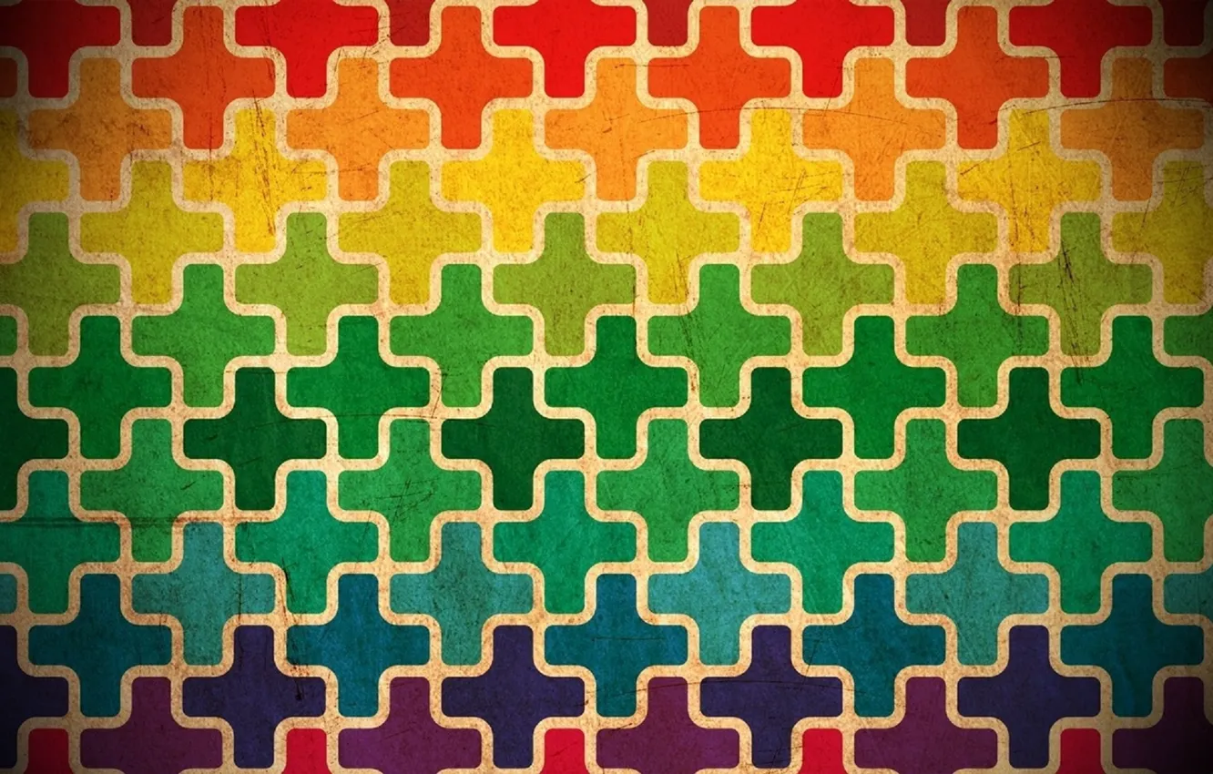 Photo wallpaper color, cross, puzzle