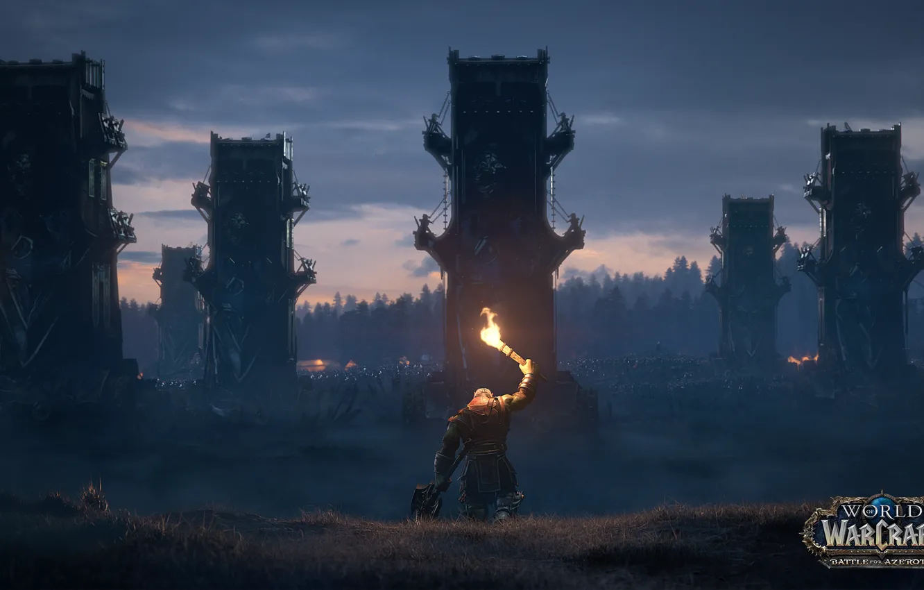 Photo wallpaper torch, Alliance, Orc, orc, ork, Horde, Horde, Alliance