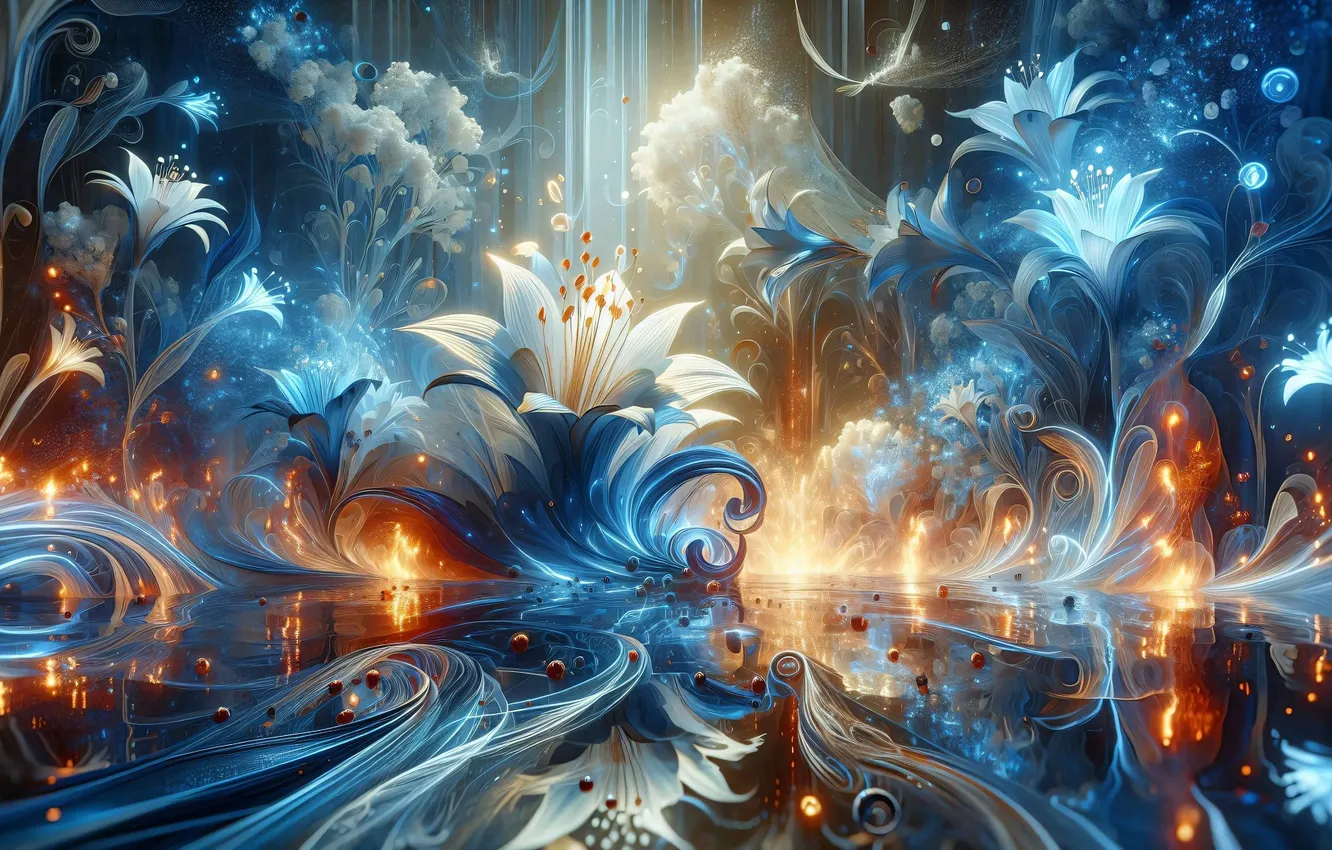 Photo wallpaper flowers, abstraction, pattern