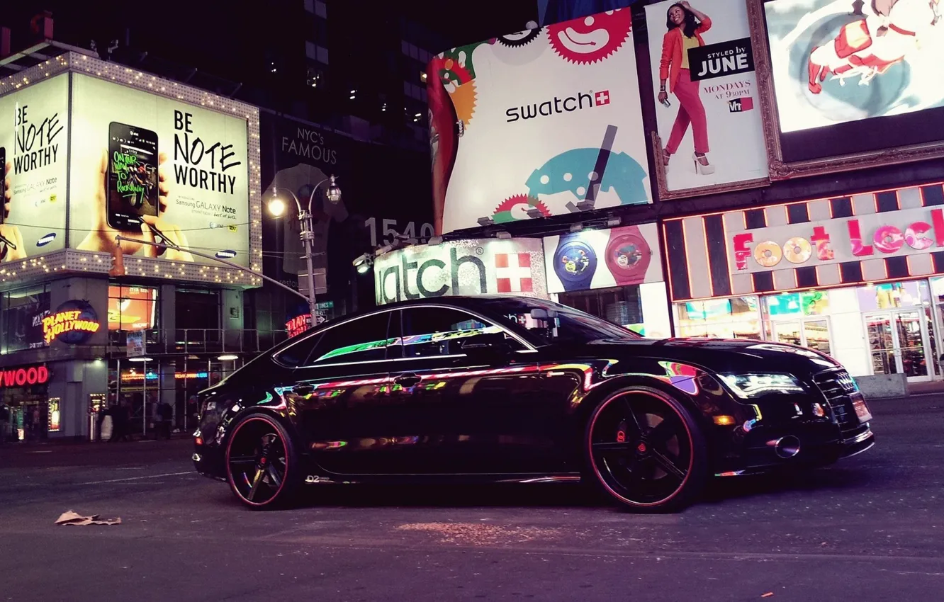 Photo wallpaper machine, auto, the city, street, Audi A7