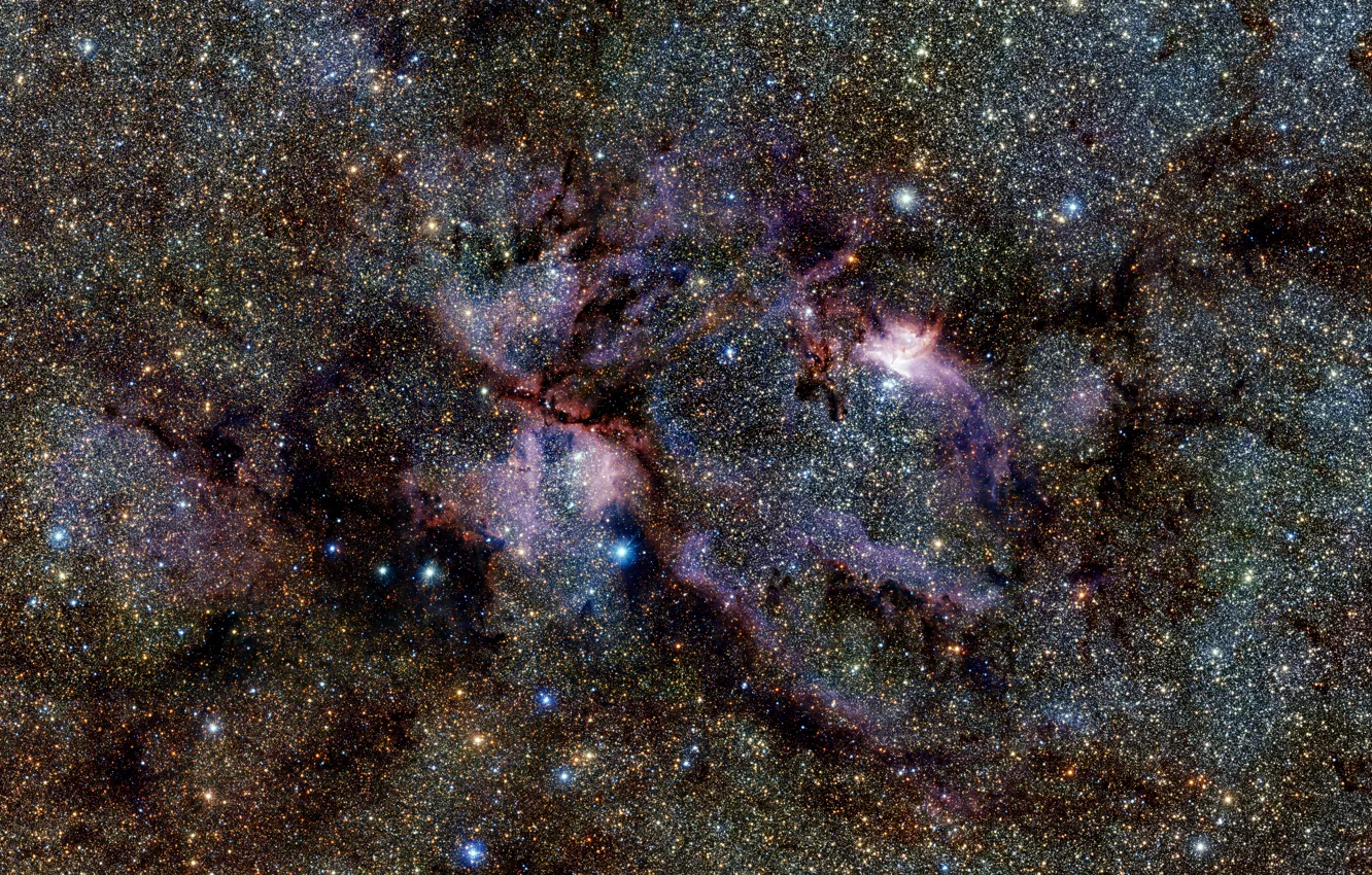 Photo wallpaper Nebula, NGC 6357, Constellation of Scorpius, VISTA telescope, Gas Clouds, The Vía Láctea survey, The …