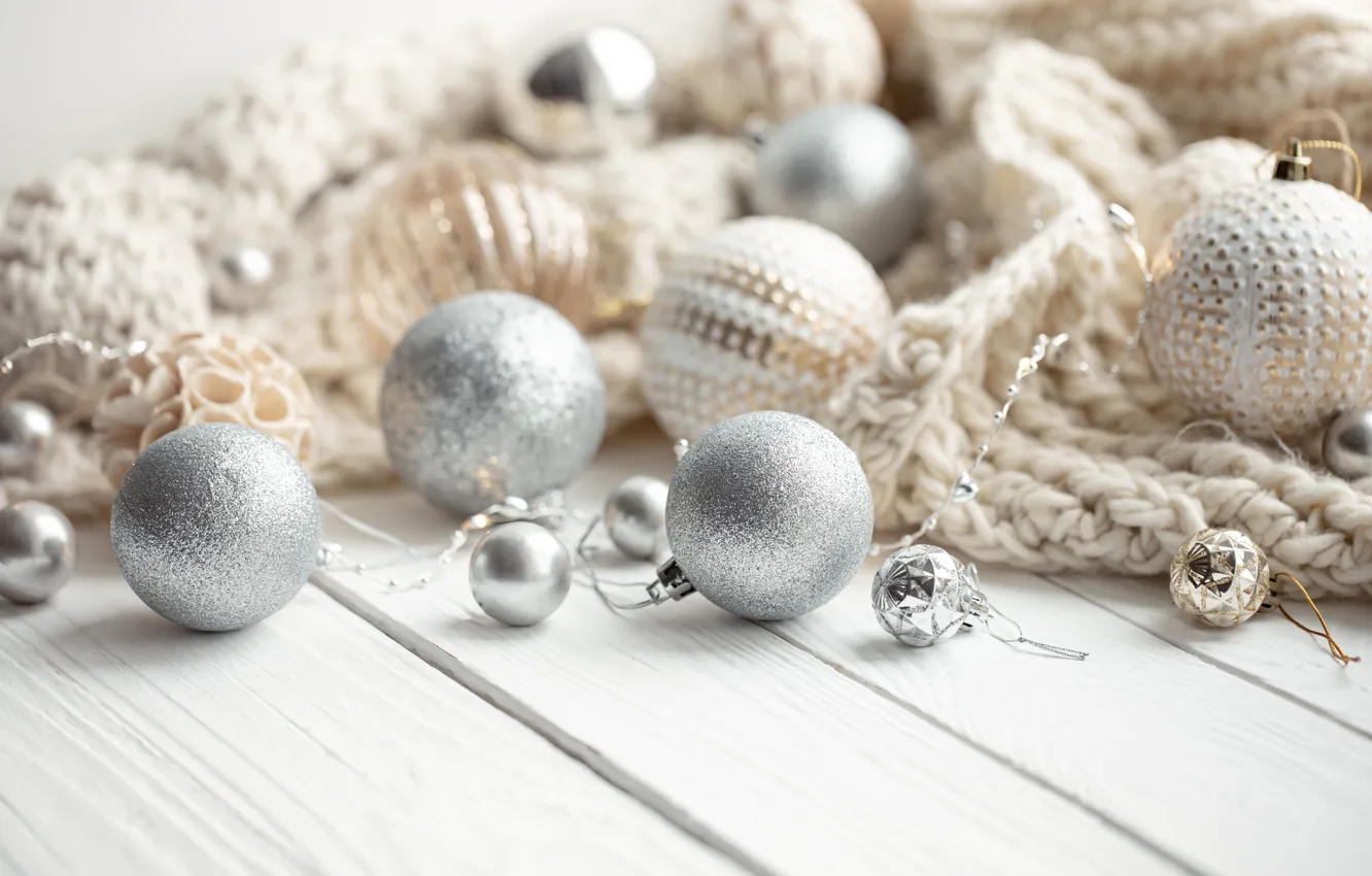 Photo wallpaper balls, balls, Board, new year, Christmas