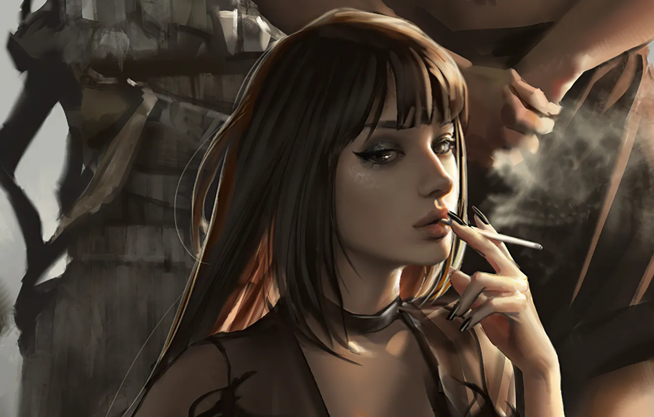 Photo wallpaper smoking, queen, king