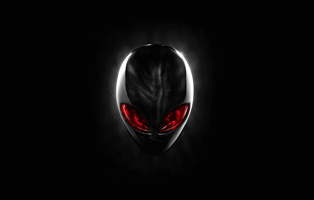 Photo wallpaper red, head, red, alien, Alienware, head, Dell