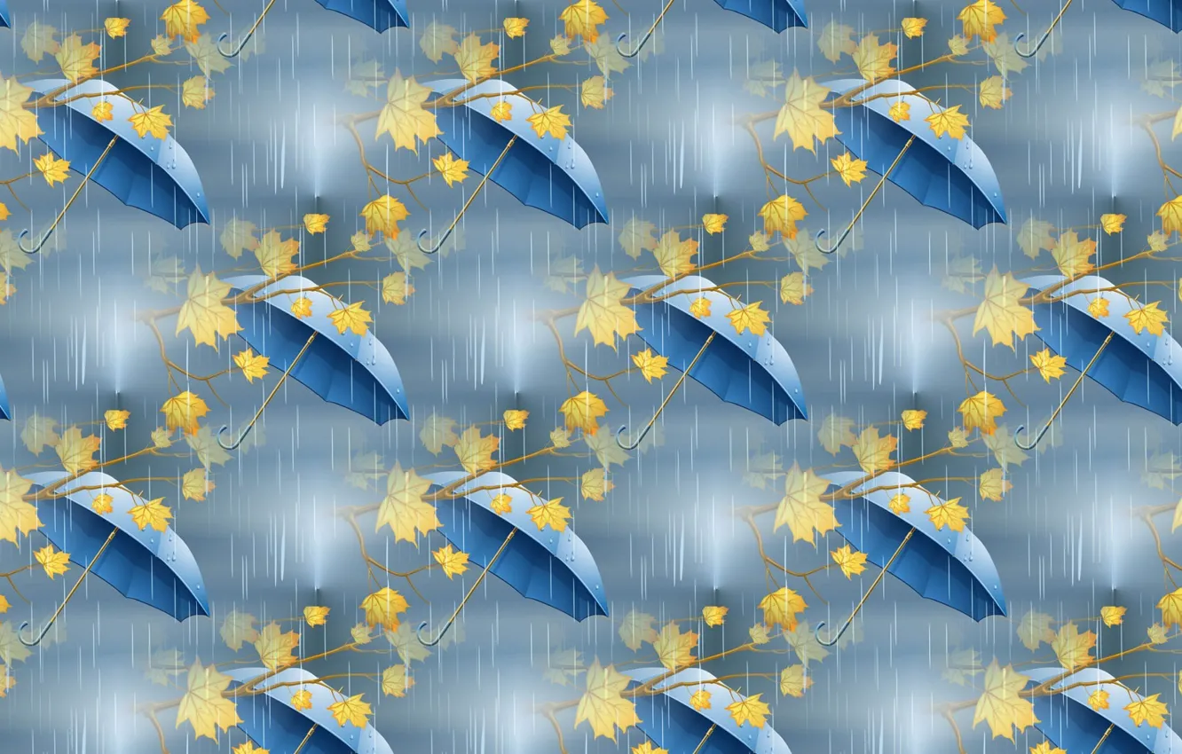 Photo wallpaper autumn, umbrella, background, rain, texture, art