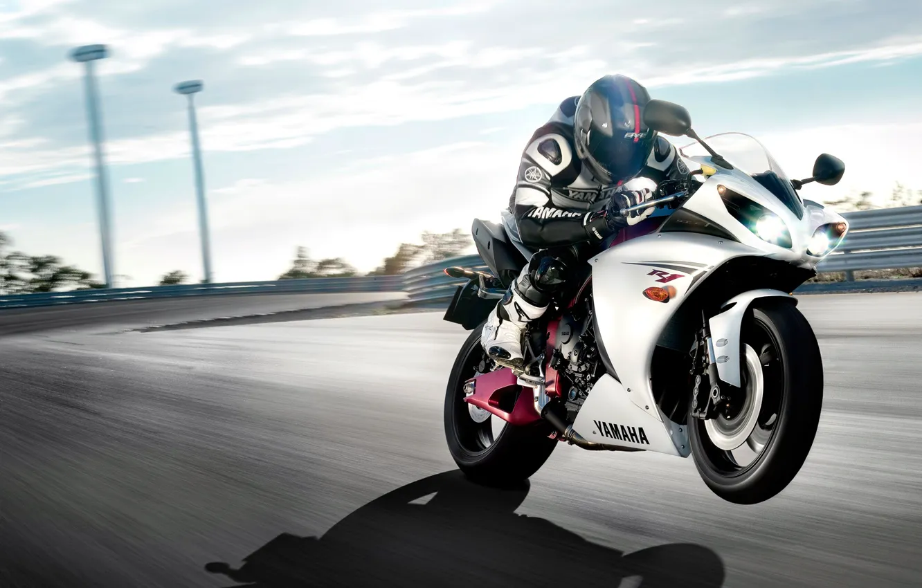 Photo wallpaper speed, motorcycle, Yamaha