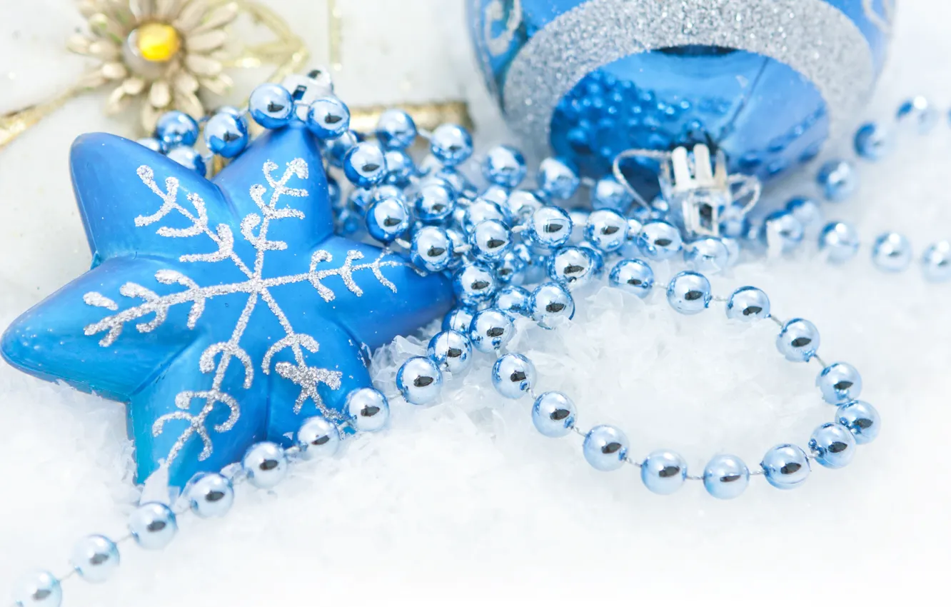 Photo wallpaper ball, snowflake, asterisk, Christmas decorations