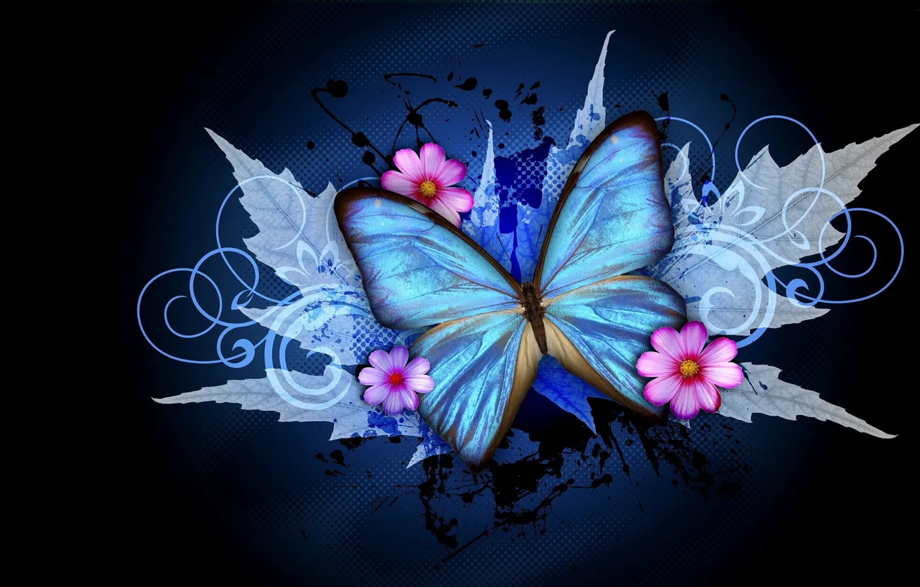 Photo wallpaper background, pattern, butterfly
