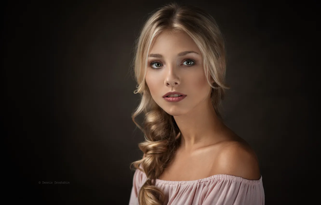 Photo wallpaper look, girl, sweetheart, portrait, blouse, beautiful, Dennis Drozhzhin, Alisa Tarasenko