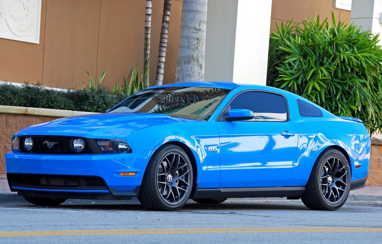 Photo wallpaper Ford, mustang, blue