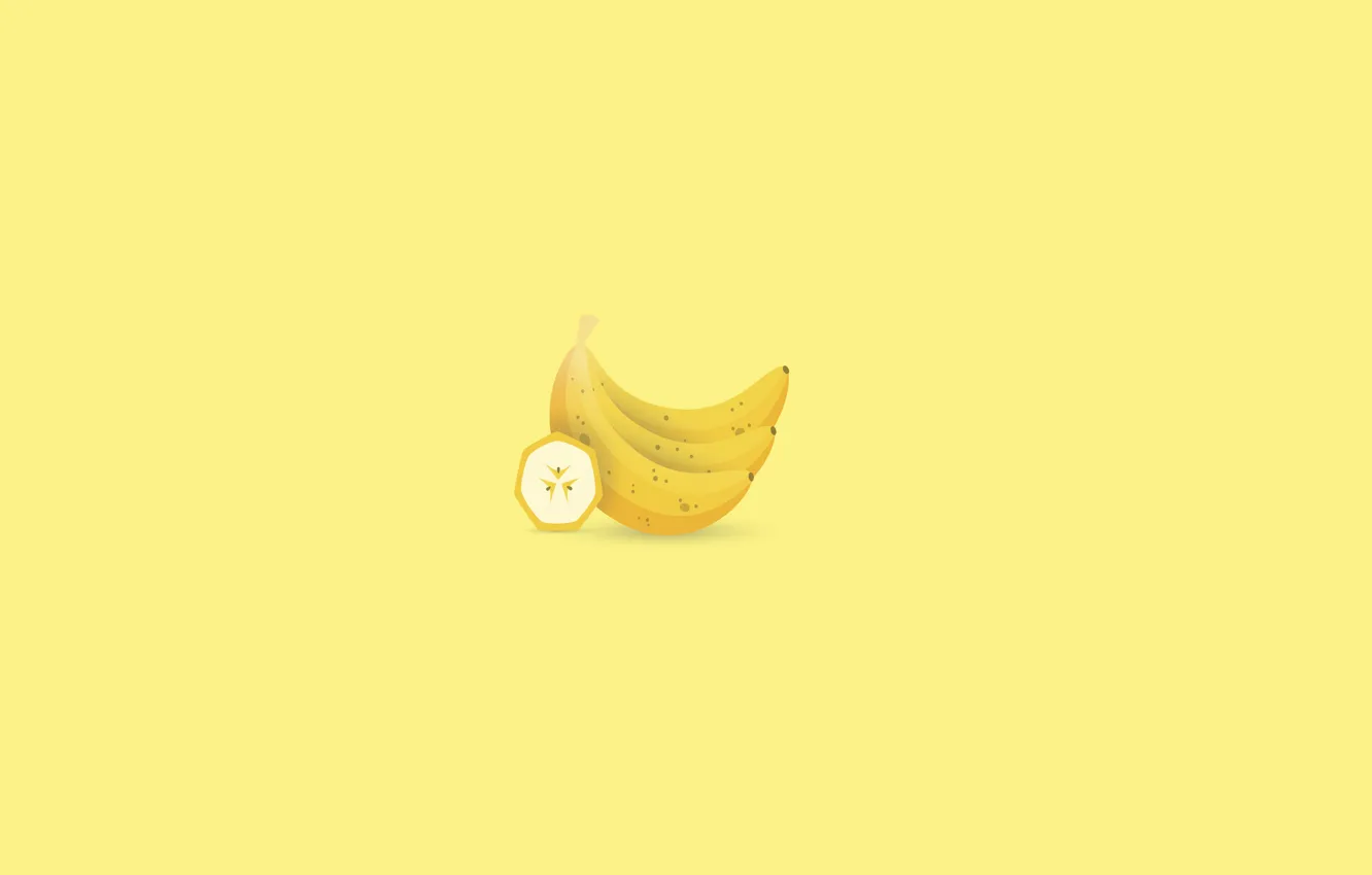 Photo wallpaper yellow, fruit, spot, banana, seeds, incision