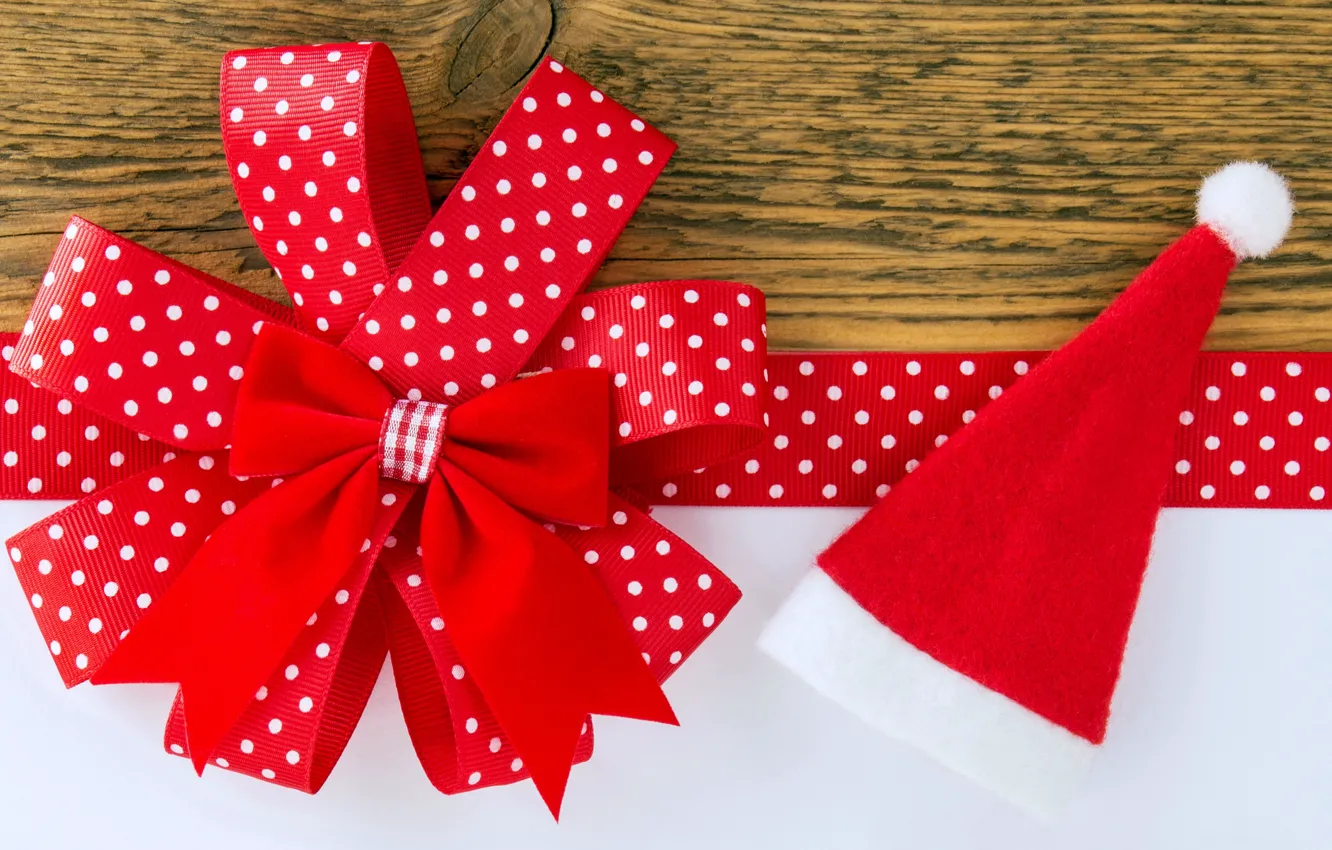 Photo wallpaper hat, new year, tape, bow, Christmas, New Year, bow, decoration