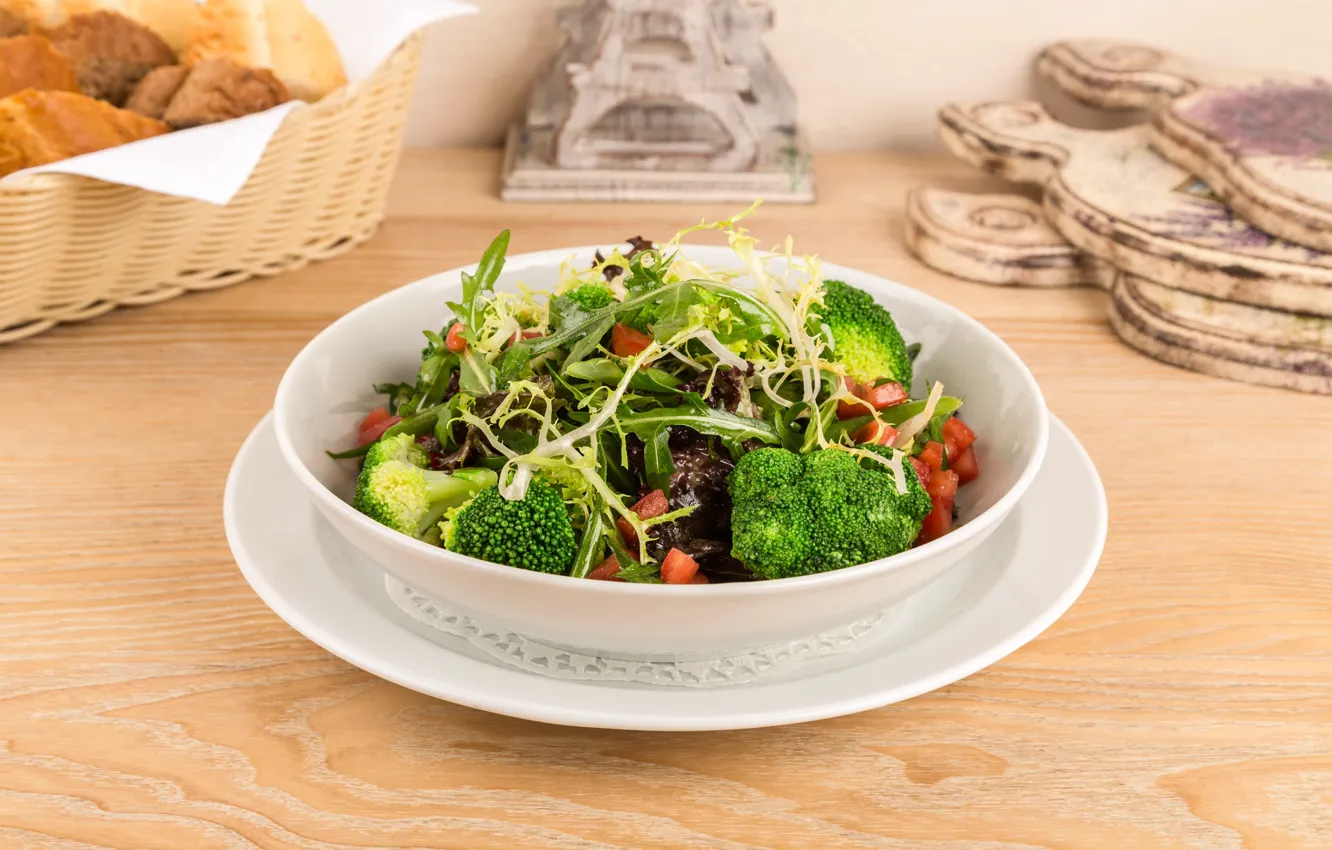 Photo wallpaper vegetables, salad, broccoli