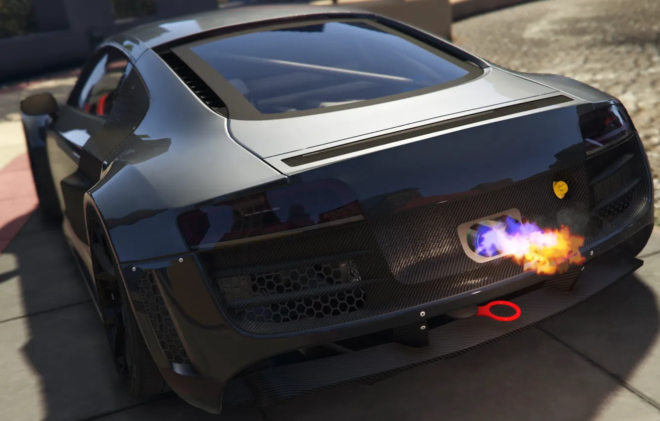 Photo wallpaper Audi, Audi, black, back, LMS, ACCELERATOR, gta 5, Street Custom