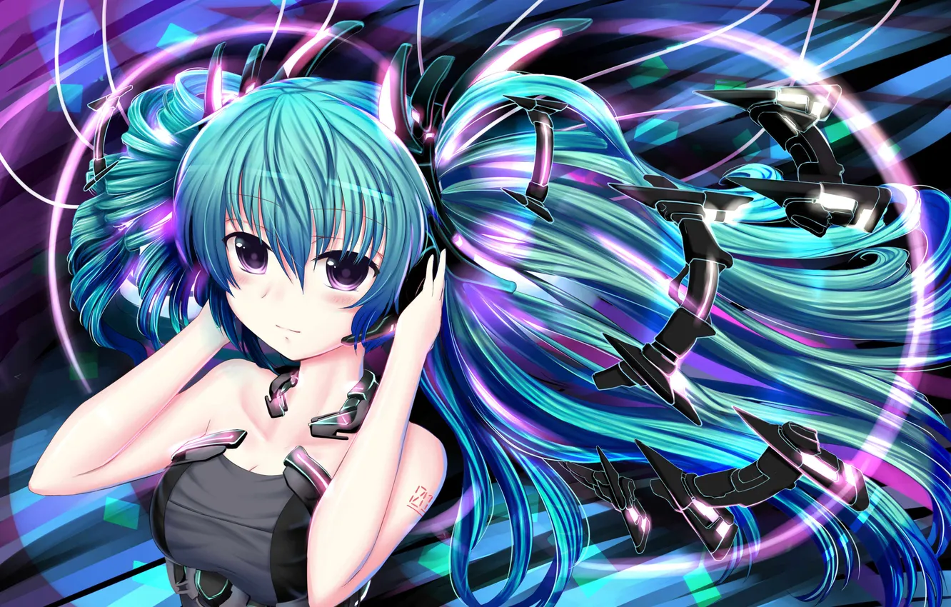 Photo wallpaper girl, art, figures, tattoo, vocaloid, hatsune miku, Vocaloid, Zhe Yi Parker