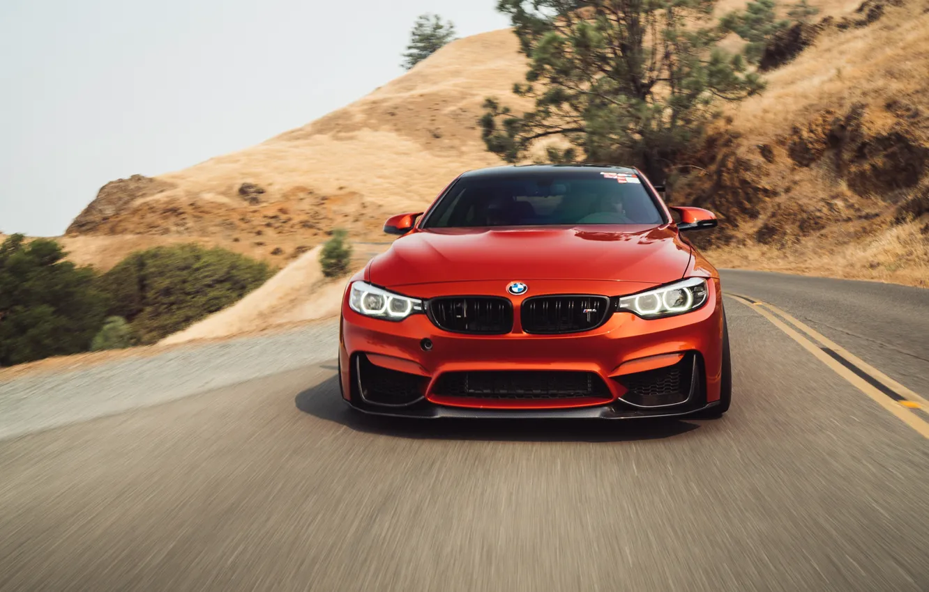 Photo wallpaper BMW, Road, RED, F82, Sight