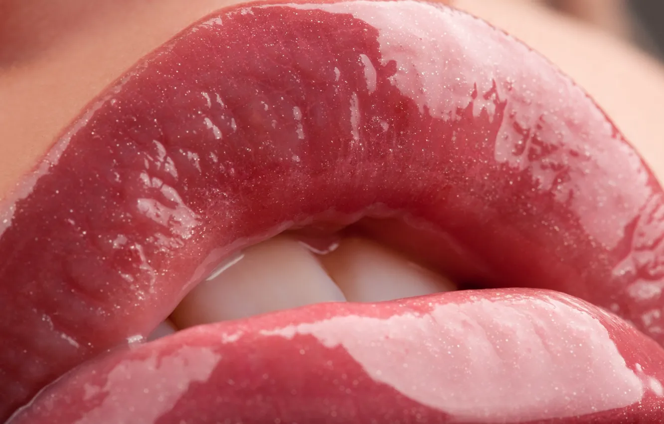 Photo wallpaper macro, Wallpaper, lips
