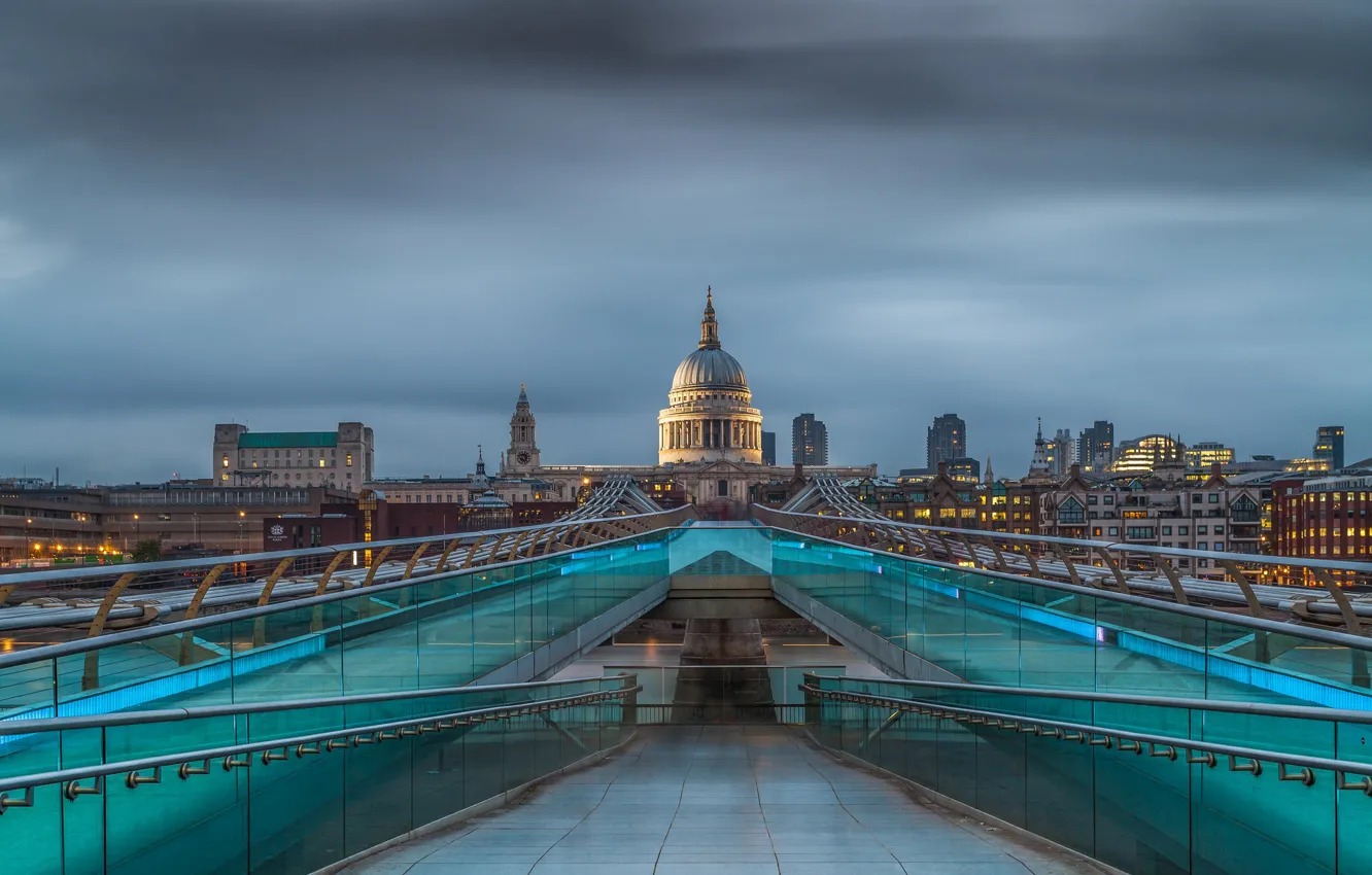 Photo wallpaper England, London, Millenium Bridge, Millennium Bridge