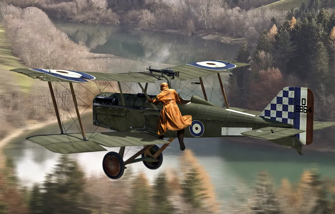 Photo wallpaper art, pilot, the plane, the first world war, istrebitel, cheating death, rOEN911