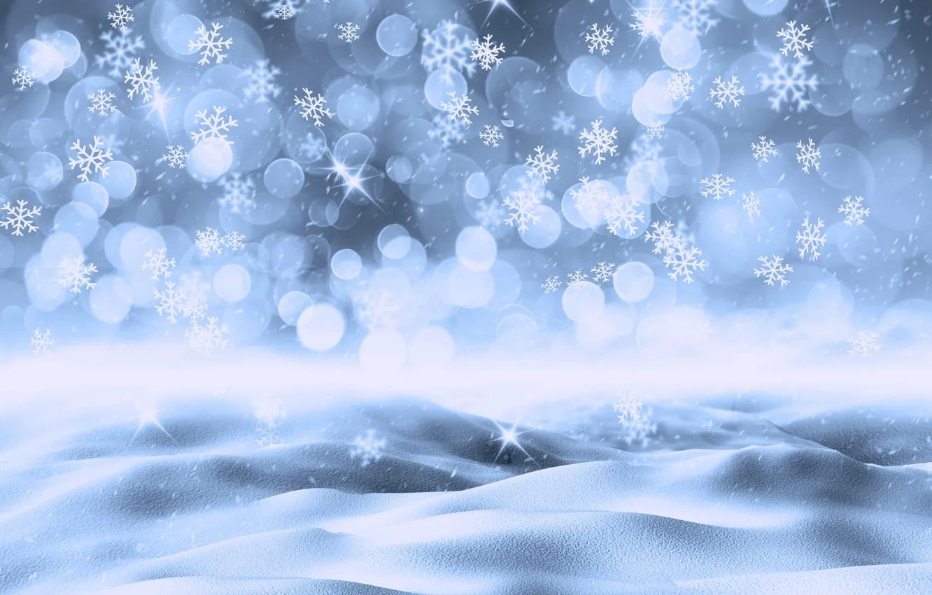 Photo wallpaper winter, snow, snowflakes, background, Christmas, winter, background, snow