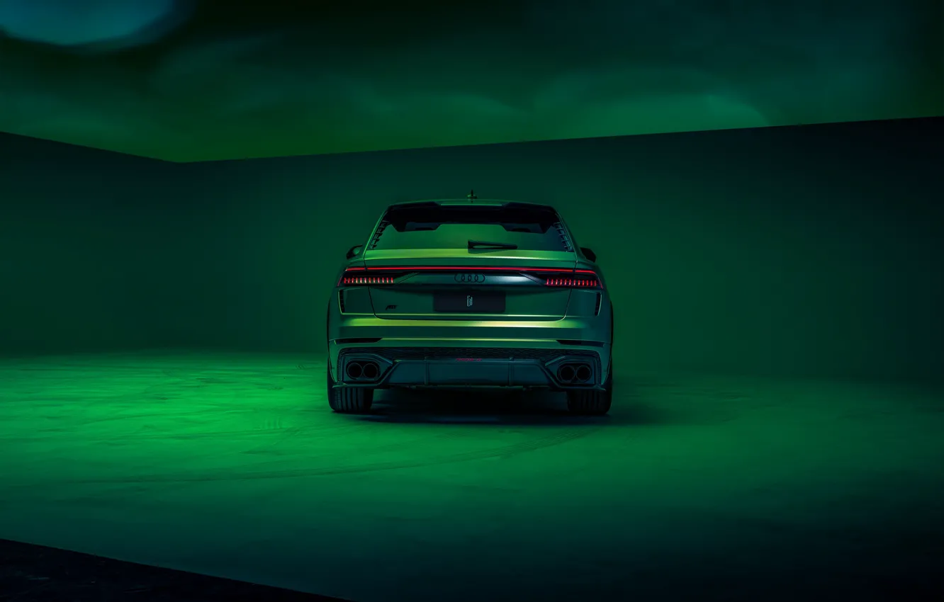 Photo wallpaper Audi, back, green, tuning Studio, ABBOT, kit, Crossover, RSQ8-R