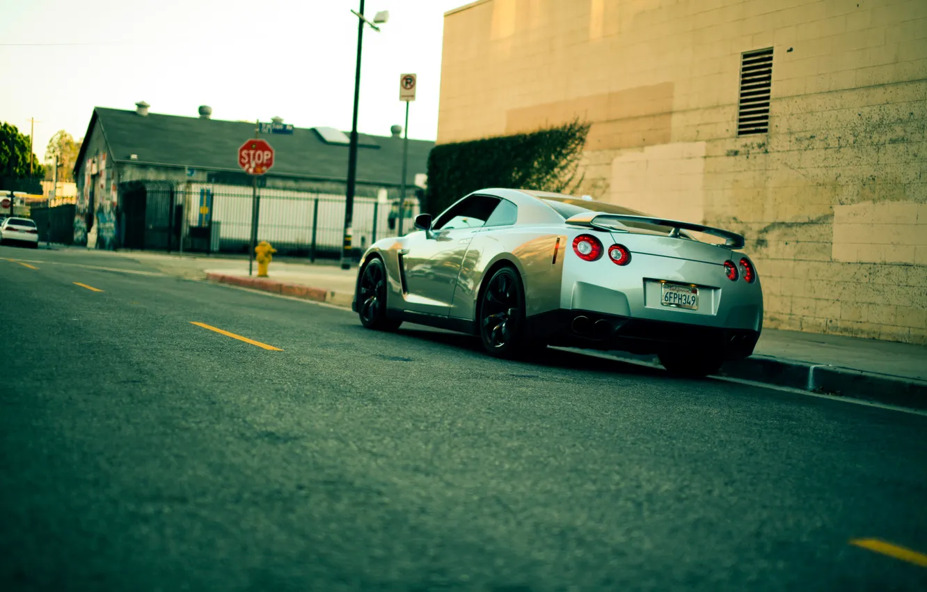 Photo wallpaper the city, Nissan, GT-R, Nissan, R35