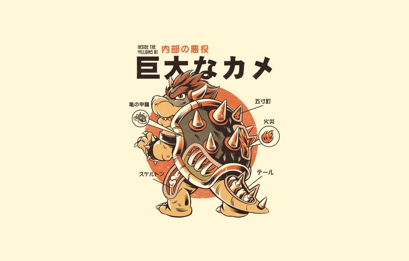 Photo wallpaper background, figure, minimalism, humor, art, game, art, Super Mario