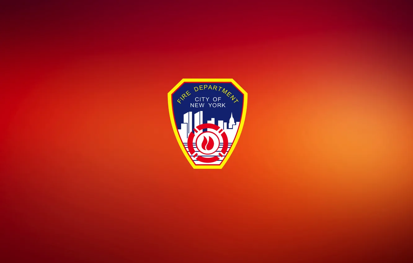 Photo wallpaper RED, SHIELD, LOGO, FDNY