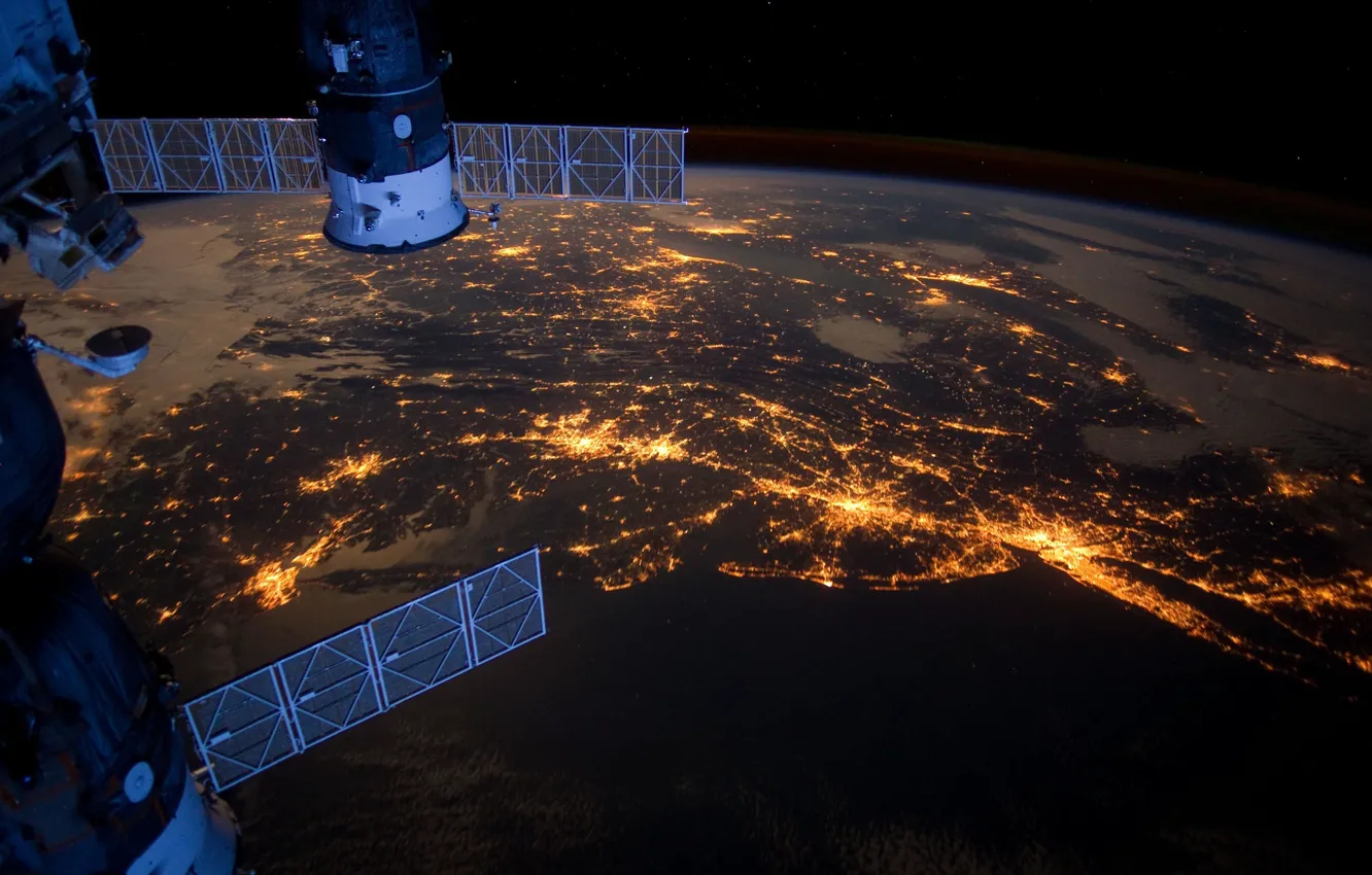 Photo wallpaper earth, NASA, photo, night