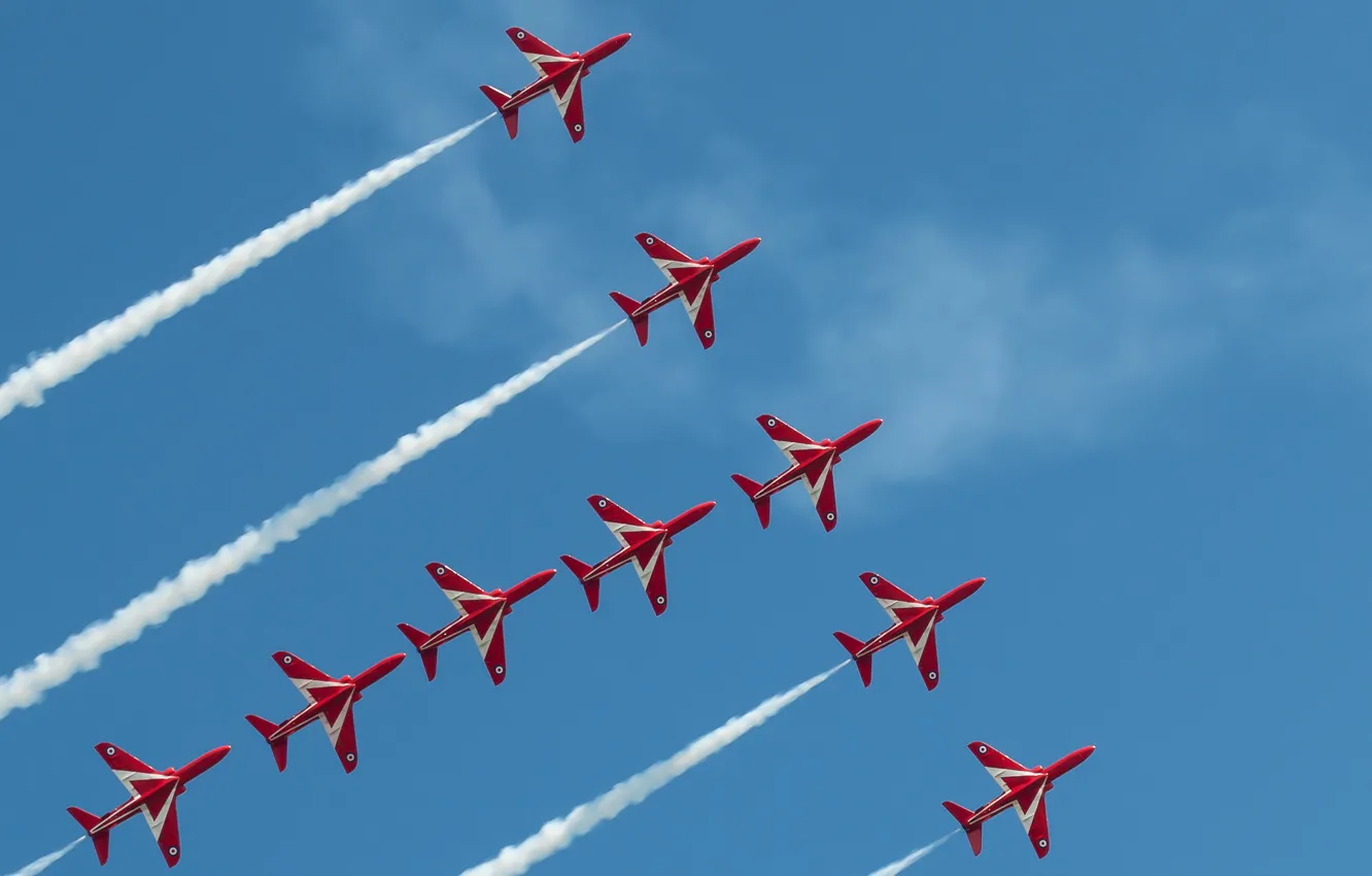 Photo wallpaper sky, Red Arrows, Eastbourne Airshow