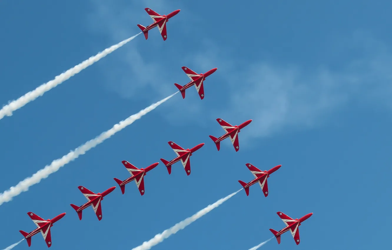 Photo wallpaper Sky, Red Arrows, Eastbourne Airshow
