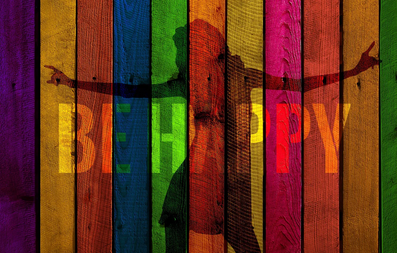 Photo wallpaper the inscription, Board, color, silhouette