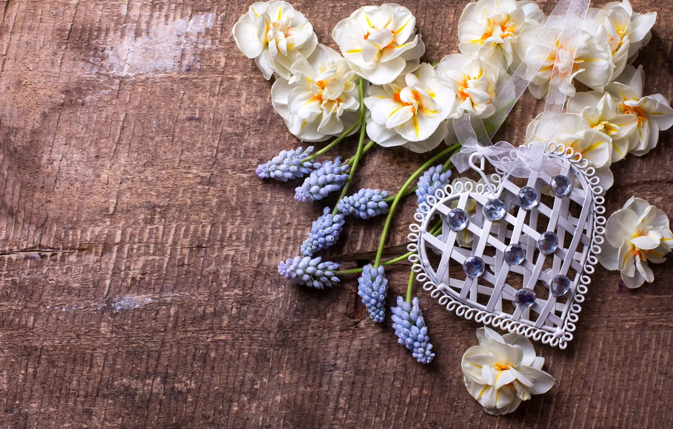 Photo wallpaper love, flowers, heart, heart, valentines day