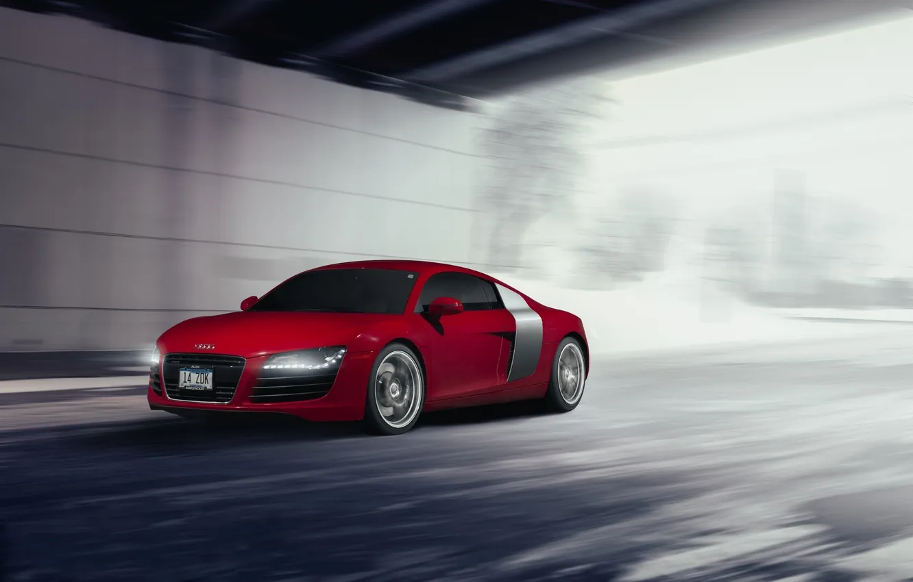 Photo wallpaper Audi, red, Front