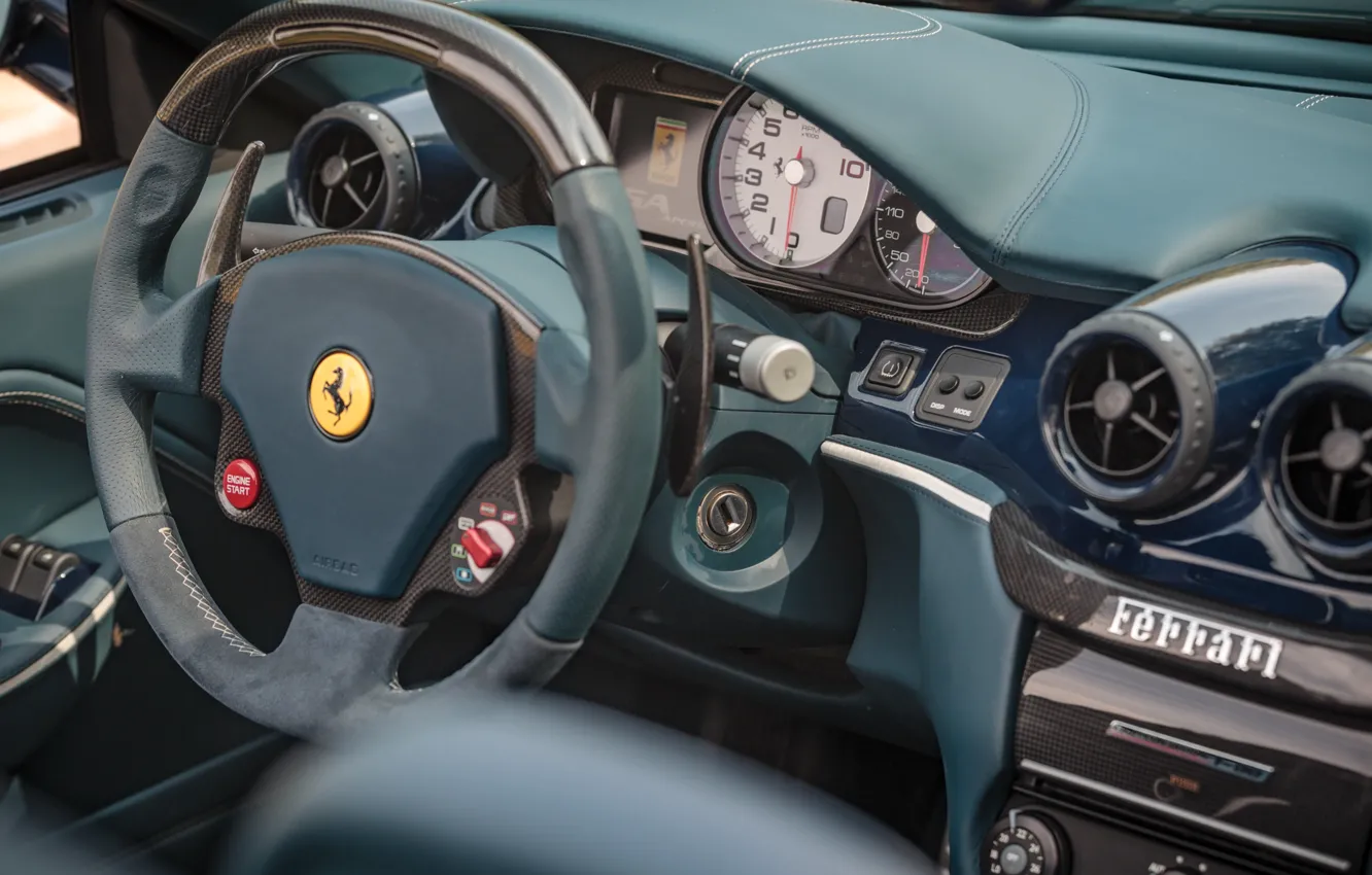 Photo wallpaper Ferrari, SA Aperta, Steering Wheel, Ferrari SA Aperta