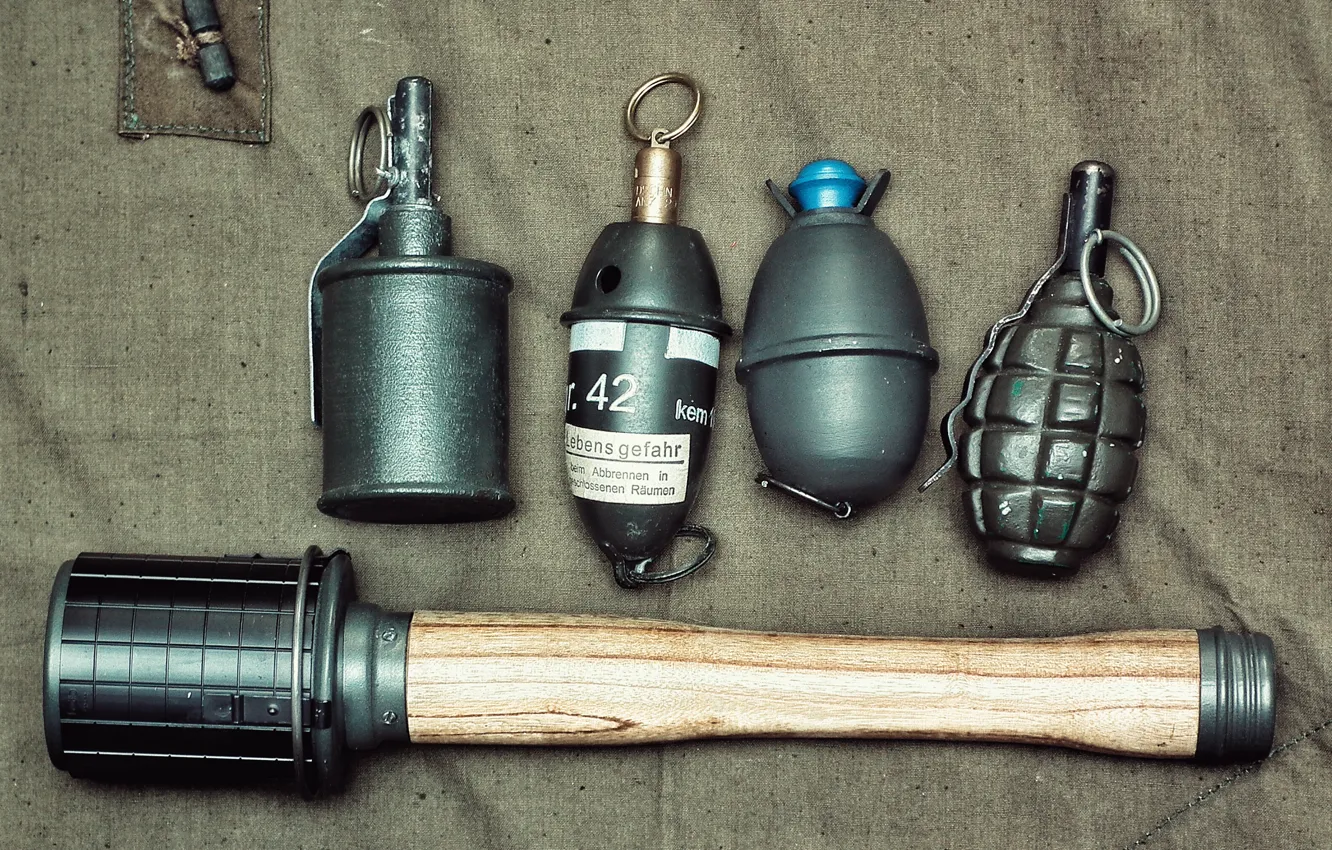 Photo wallpaper different, grenades, German, Soviet