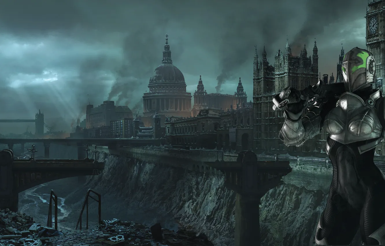 Photo wallpaper the game, destruction, hellgate, london, panorama