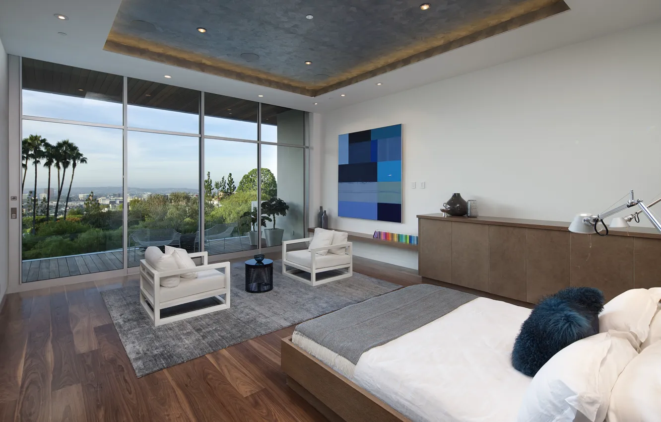 Photo wallpaper design, style, room, Villa, home, interior, bedroom, terrace