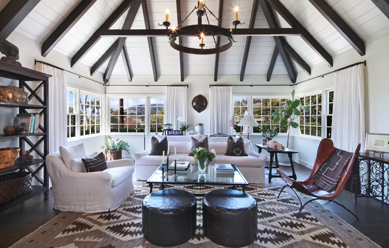 Photo wallpaper design, table, sofa, carpet, furniture, pillow, mansion, design