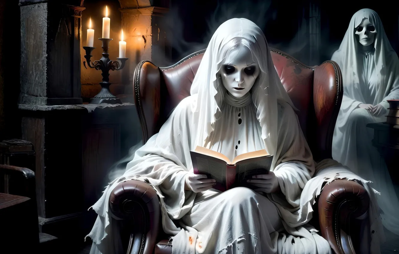 Photo wallpaper Ghost, book, Halloween