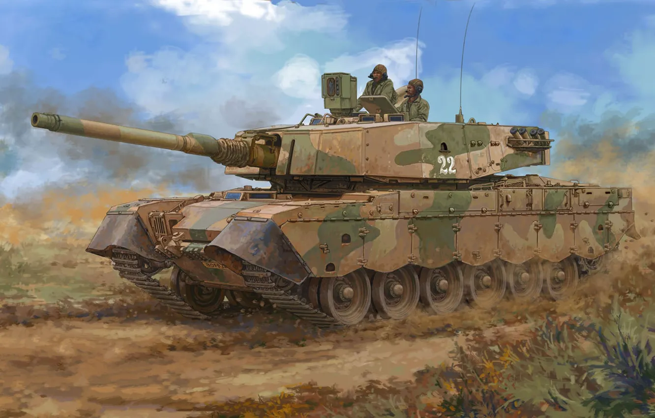 Photo wallpaper elephant, South Africa, modification of the British tank "centurion", Olifant, South African main battle tank